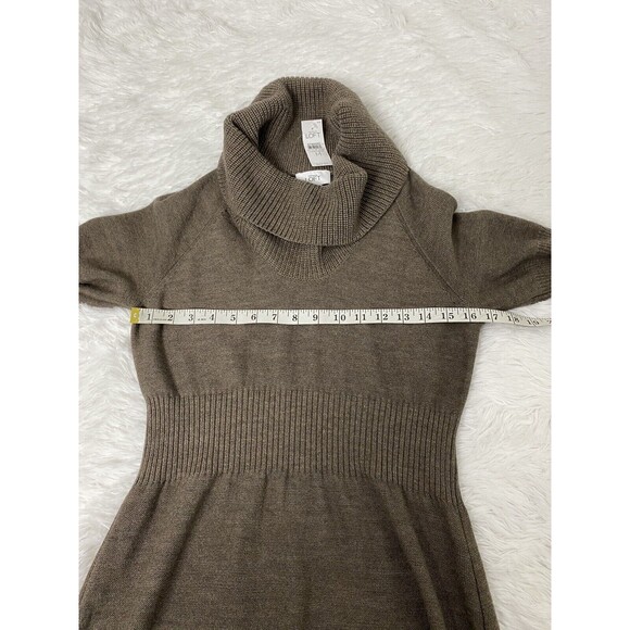 LOFT Women’s Sweater Knit Dress Cowl Neck Brown Merino Wool Blend Size M - Picture 11 of 14